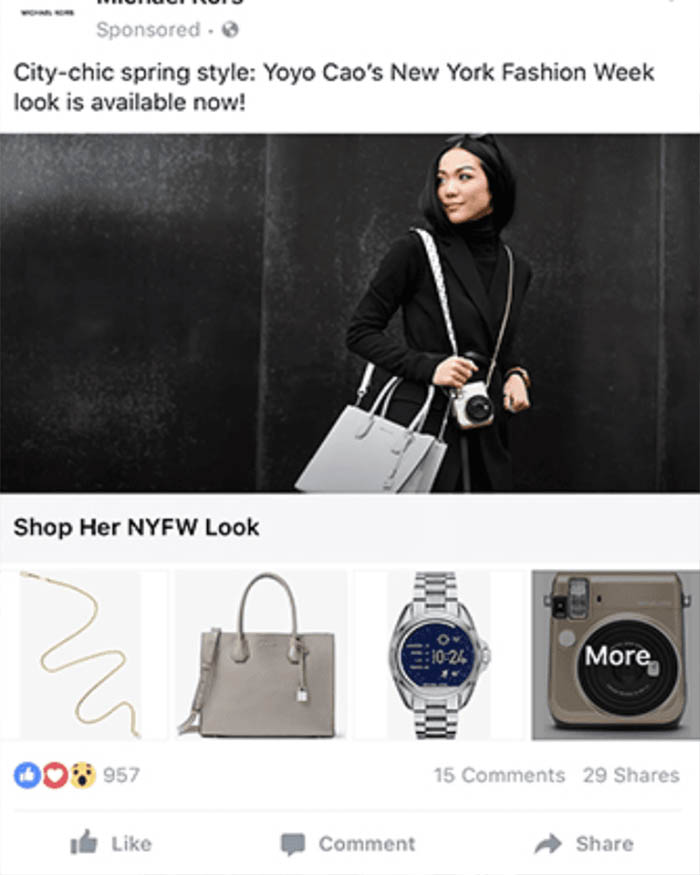 Facebook Ads results for fashion e-commerce